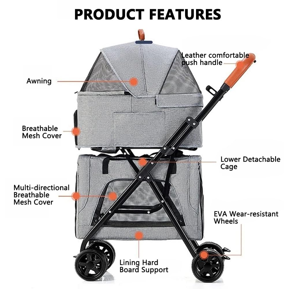 Double-Level Pet Stroller