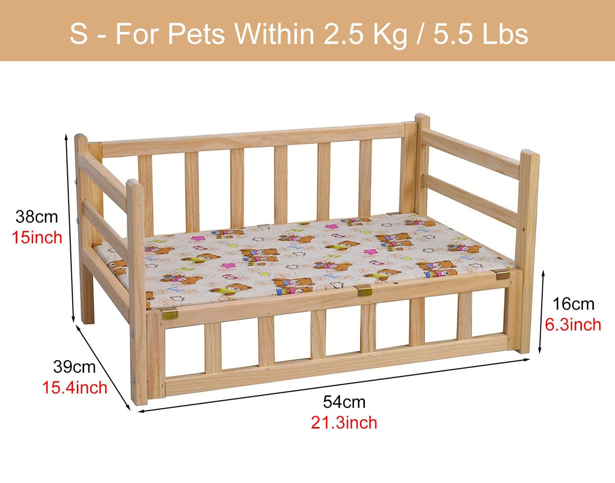 Raised Wooden Pet Sofa Bed