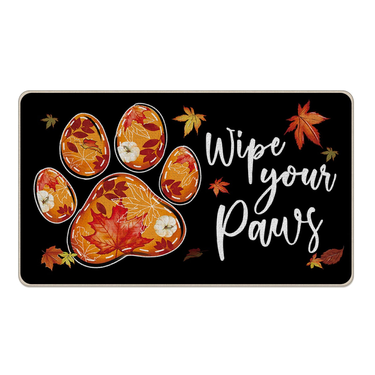 Autumn Paw Print Doormat