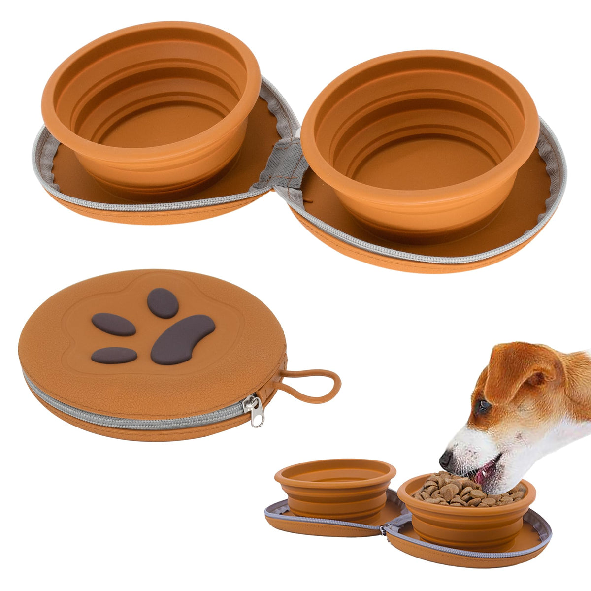 2-in-1 Collapsible Pet Travel Bowl