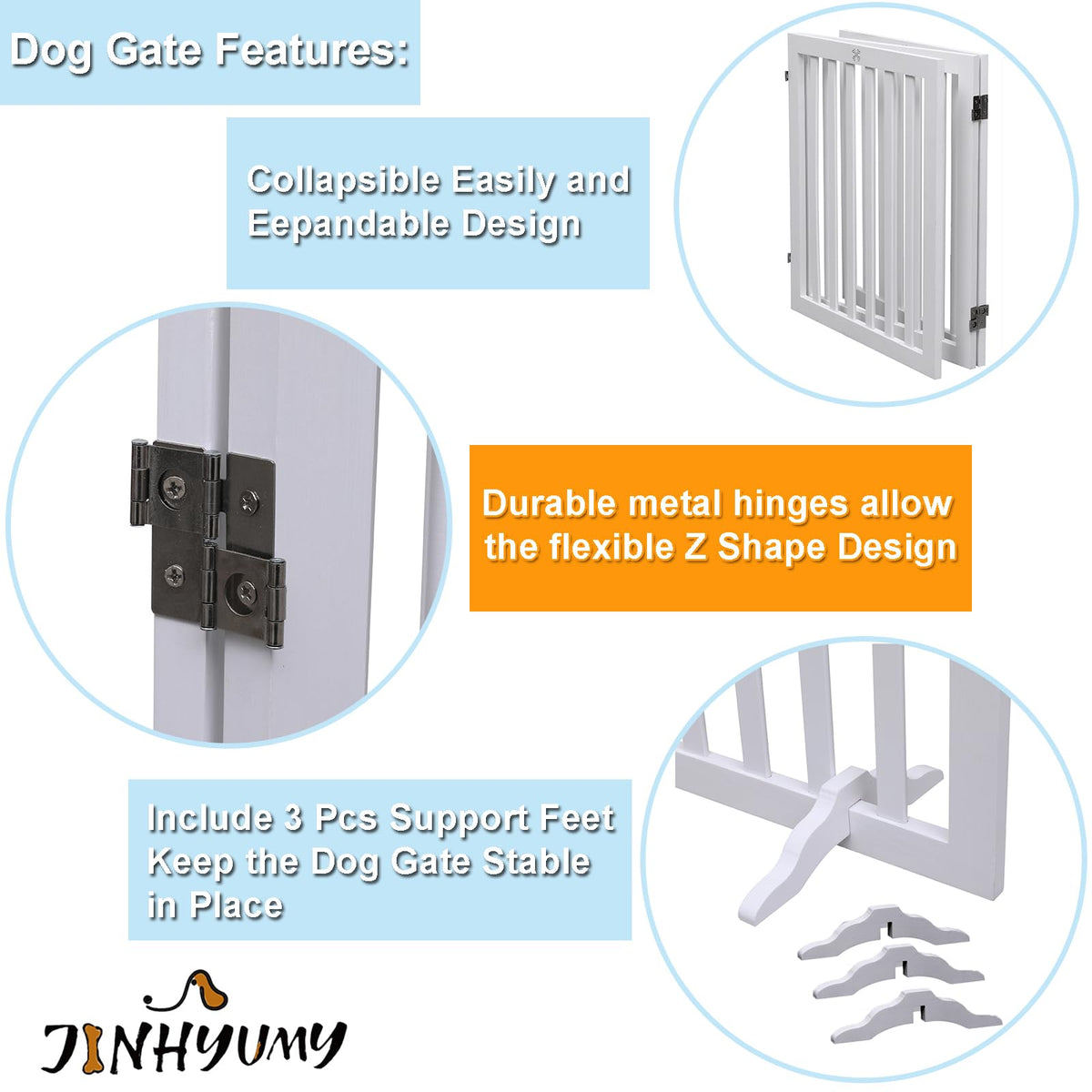 3-Panel Freestanding Pet Gate