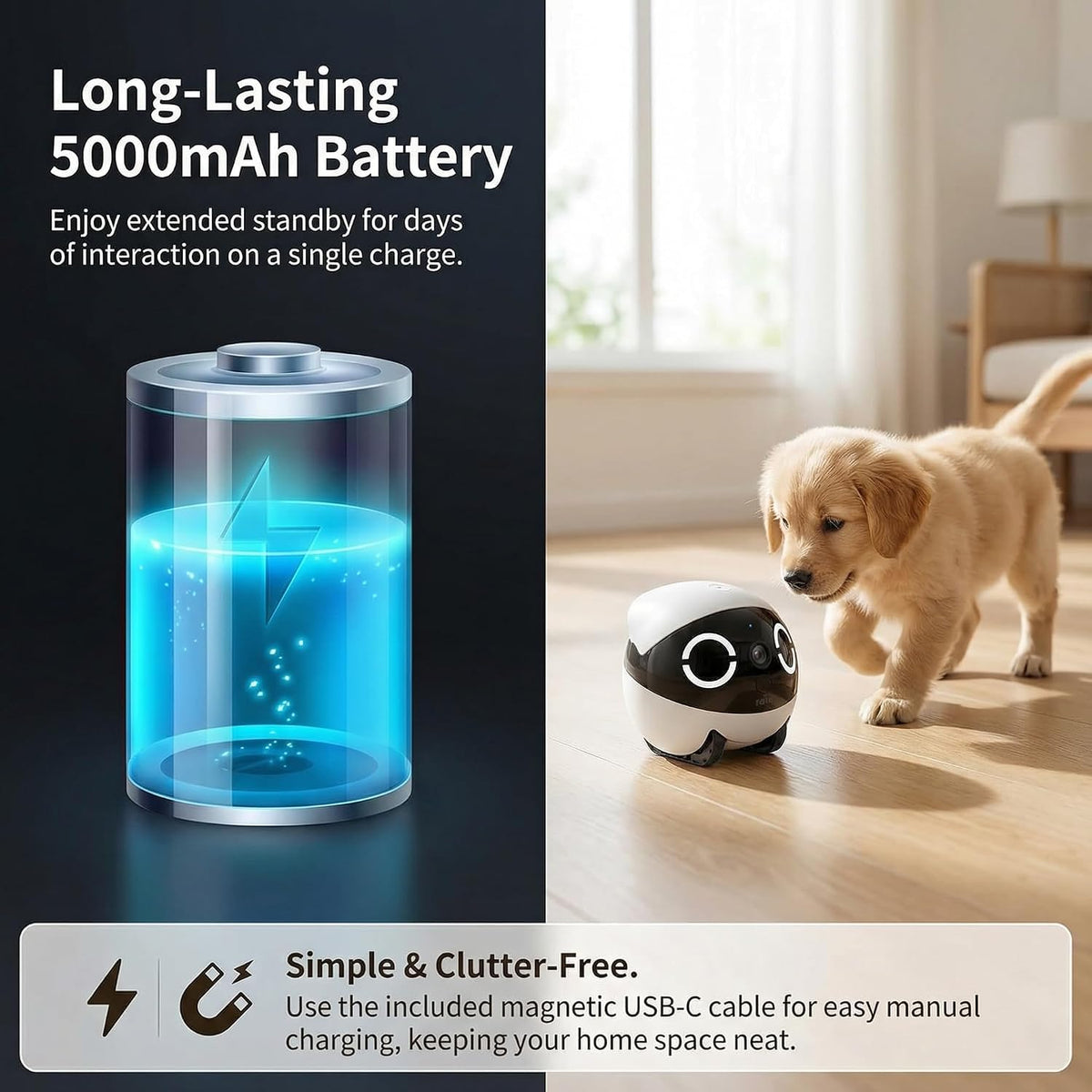 Mobile 2K Pet Camera Robot