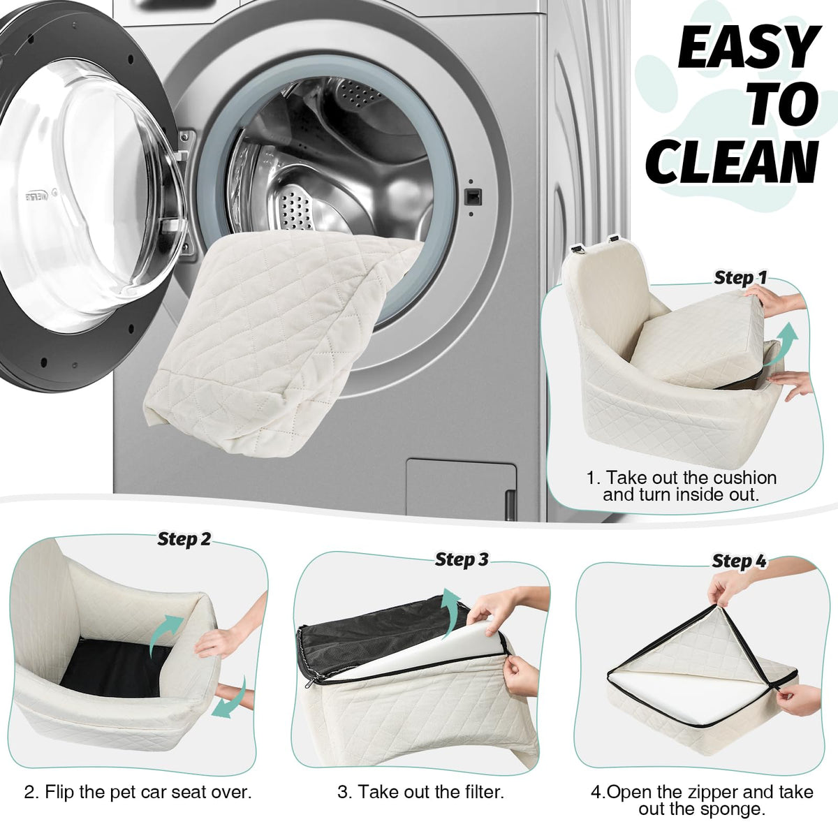 Washable Medium Dog Car Seat