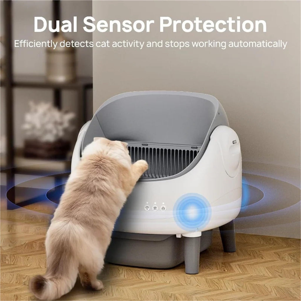 Open-Top Self-Cleaning Litter Box