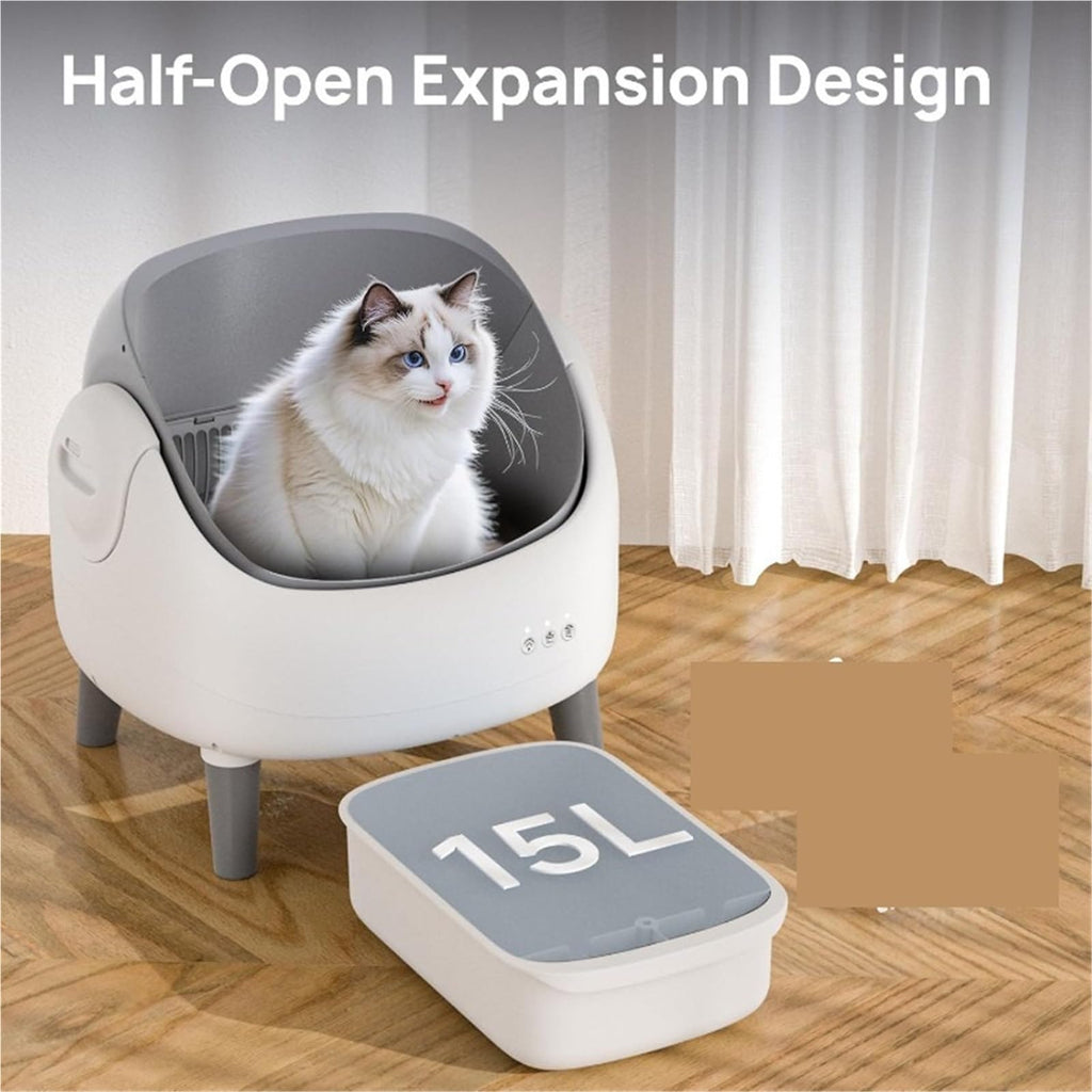 Open-Top Self-Cleaning Litter Box