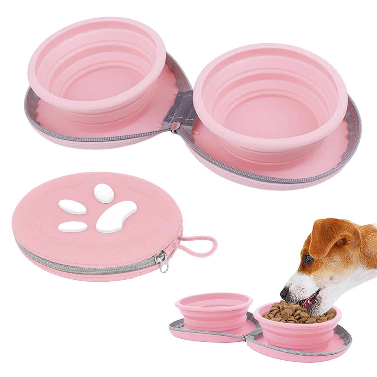 2-in-1 Collapsible Pet Travel Bowl