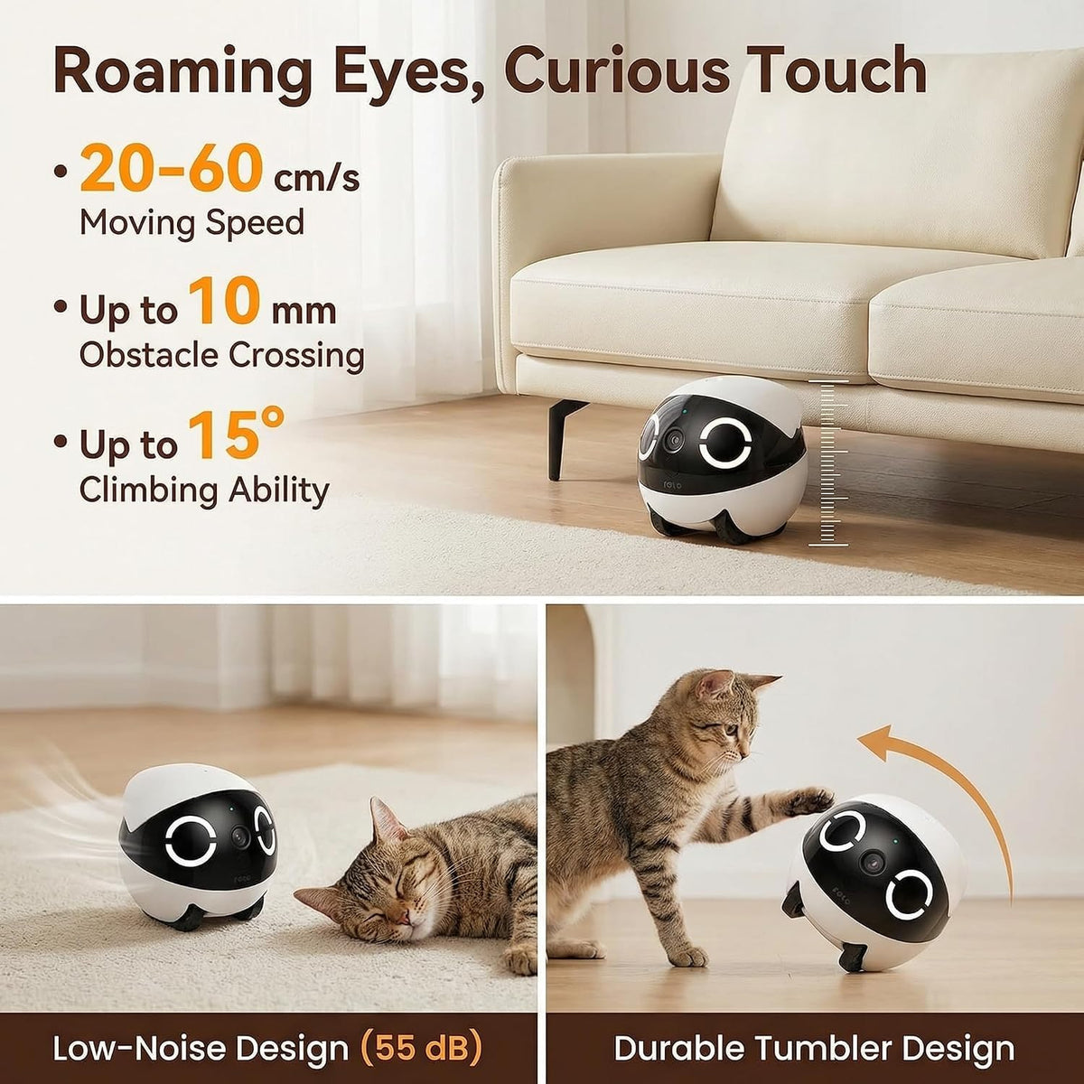 Mobile 2K Pet Camera Robot
