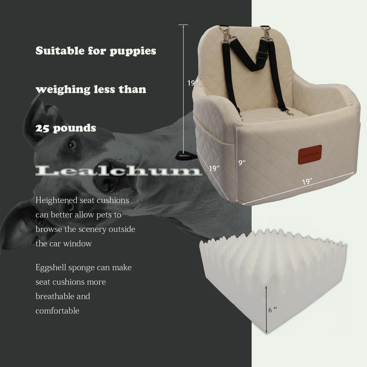Elevated Dog Booster Car Seat