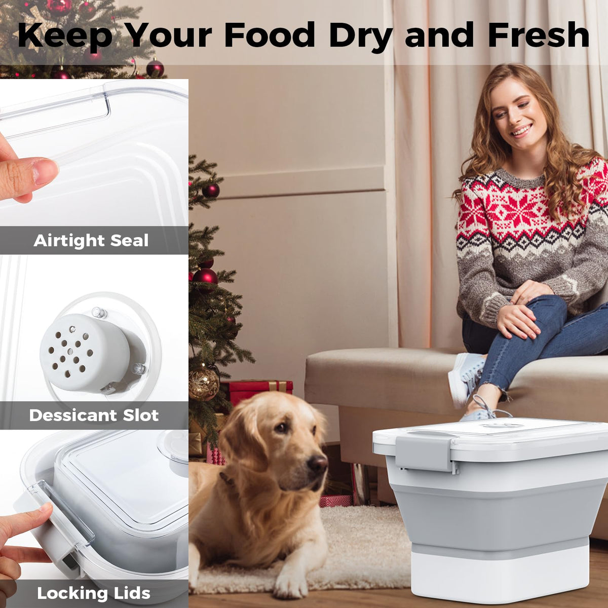 Collapsible Dry Pet Food Bin