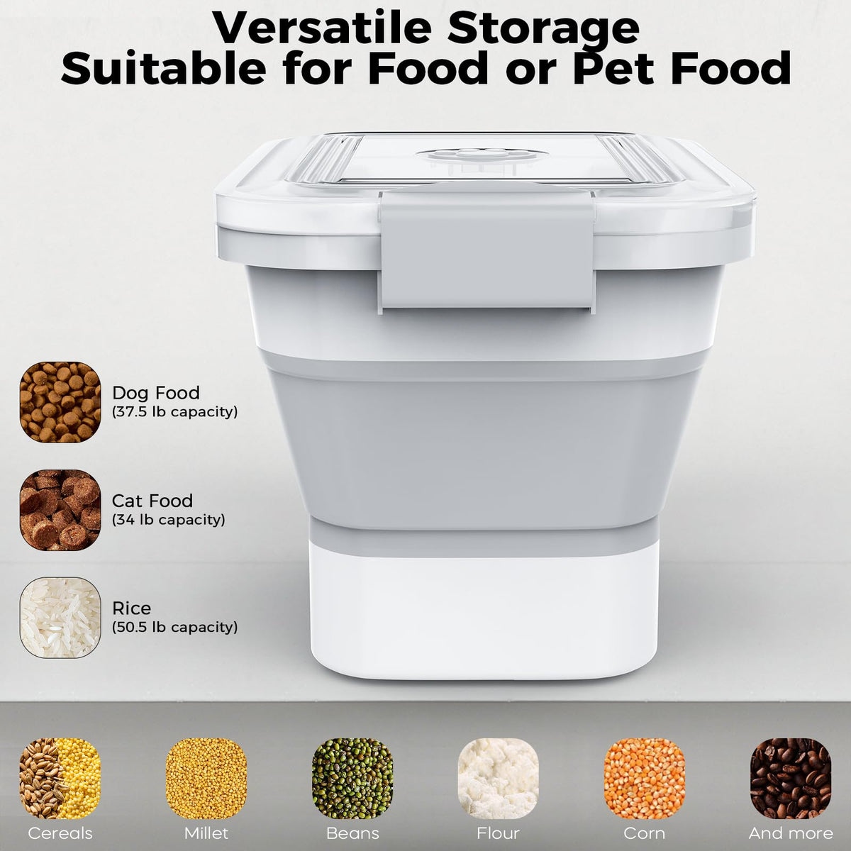 Collapsible Dry Pet Food Bin