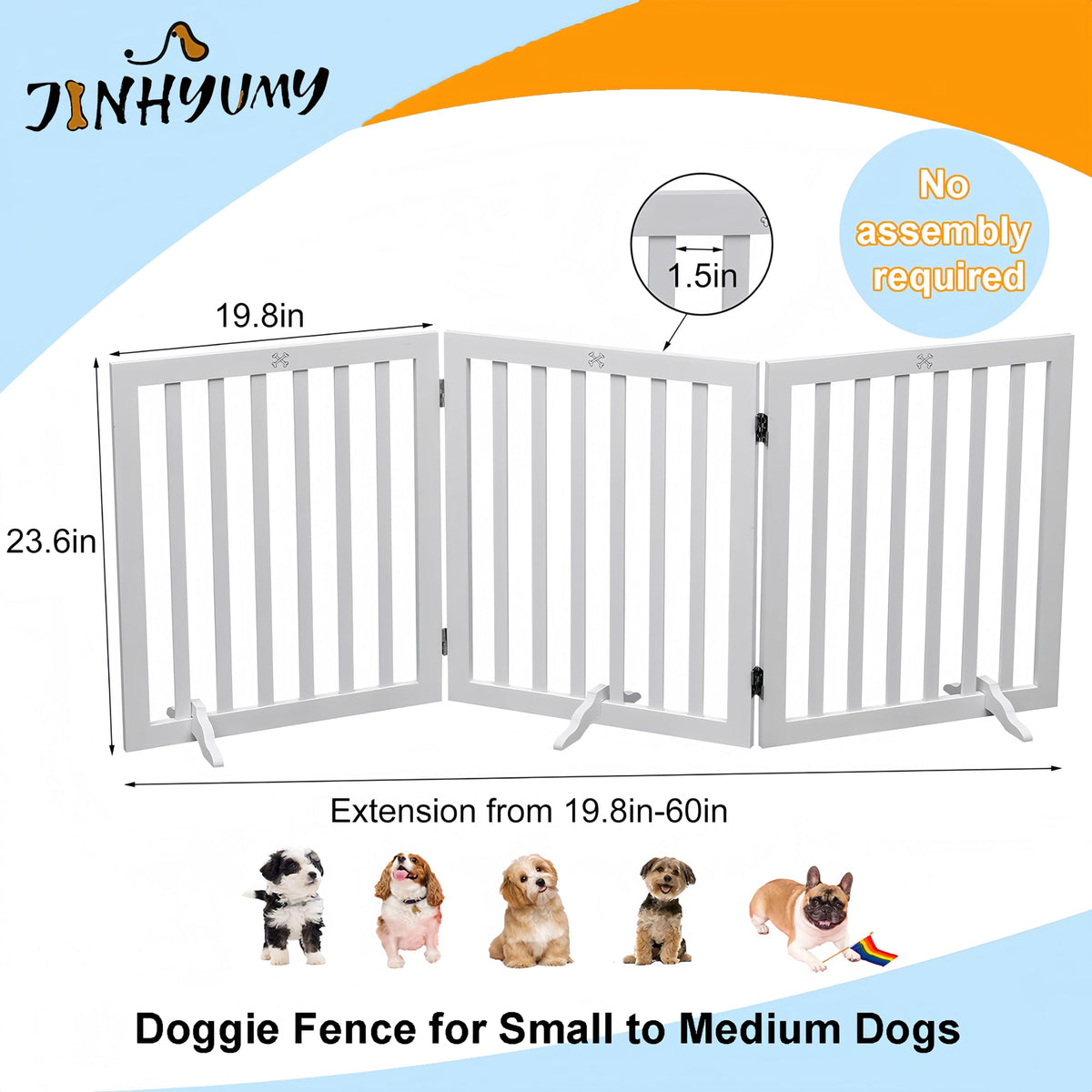 3-Panel Freestanding Pet Gate