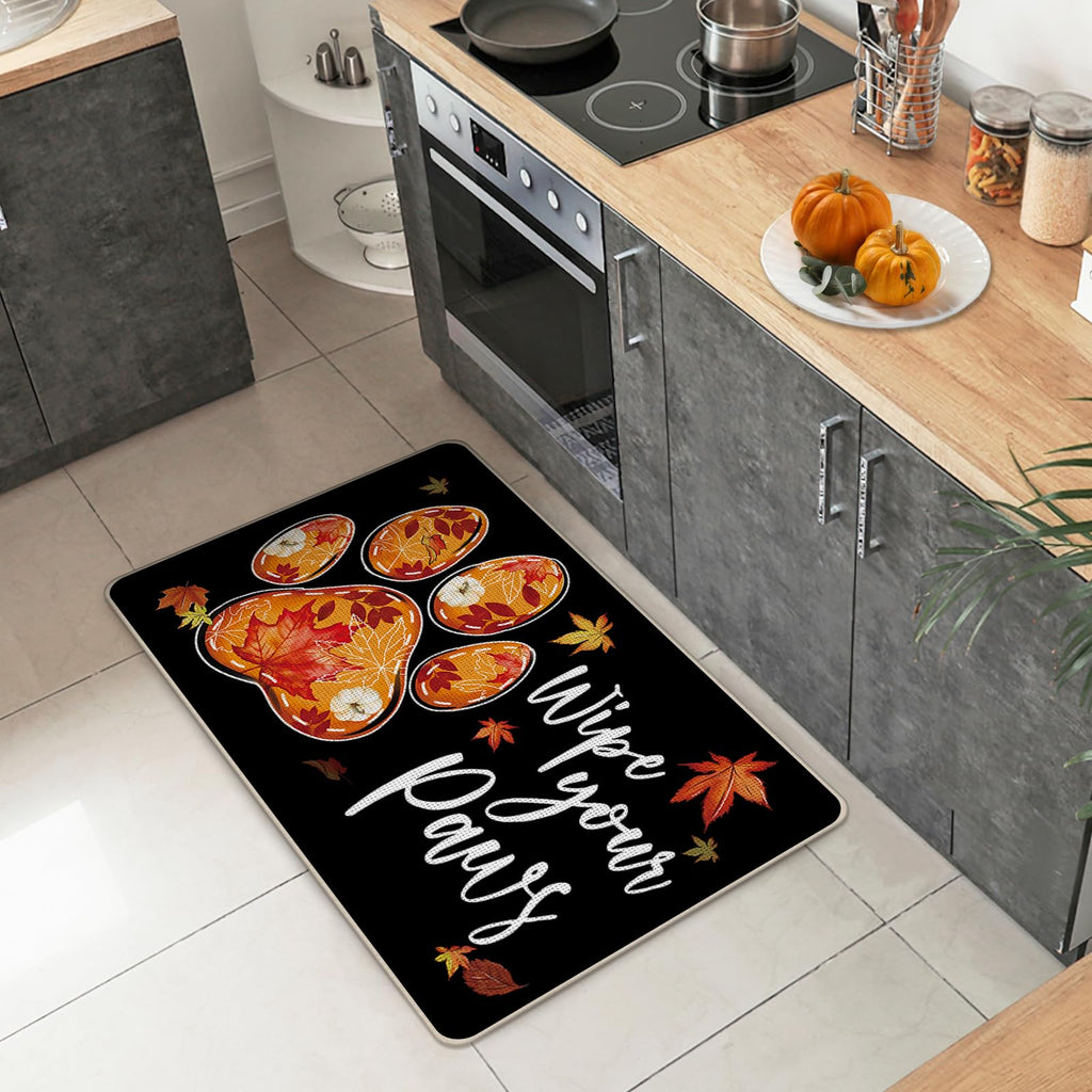 Autumn Paw Print Doormat