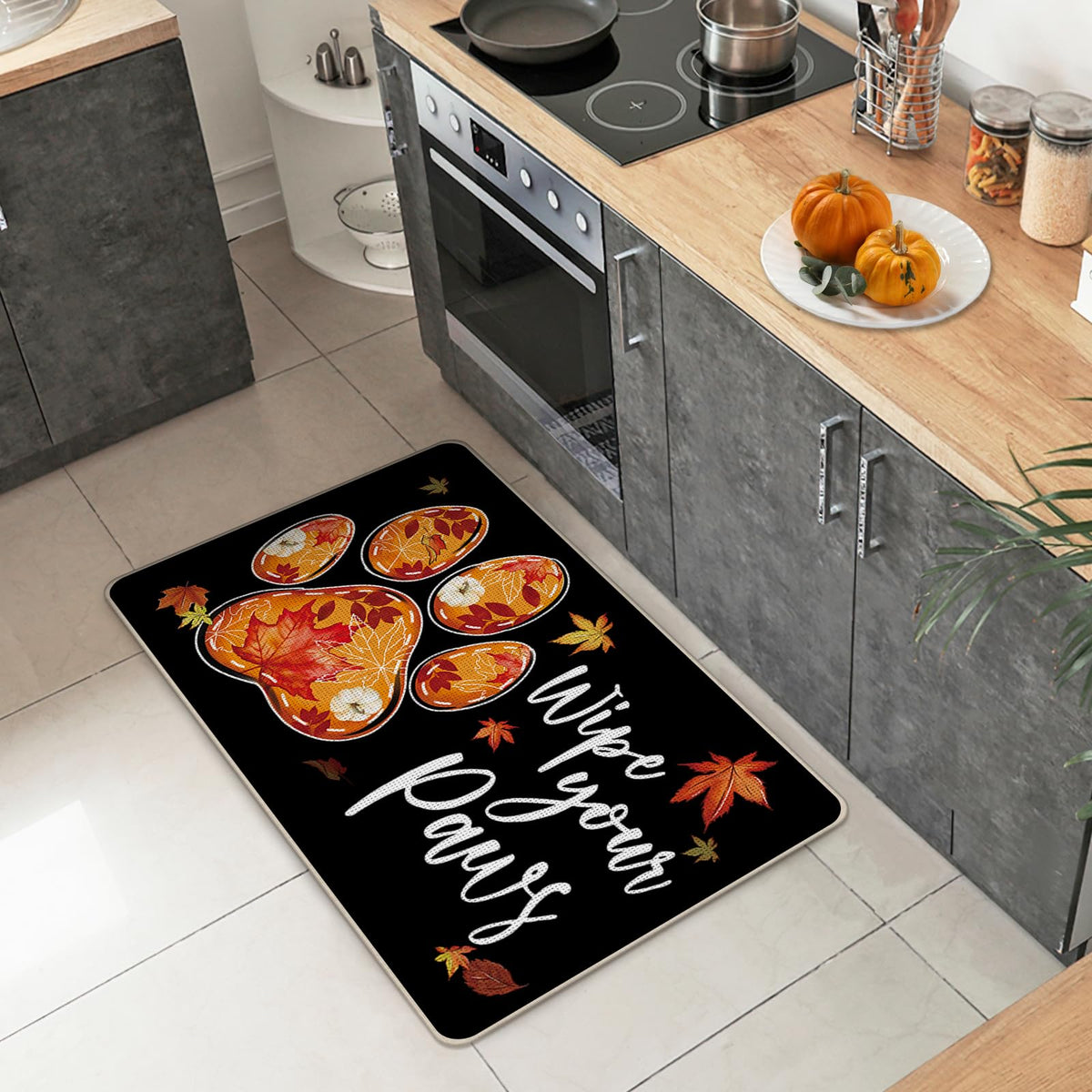 Autumn Paw Print Doormat