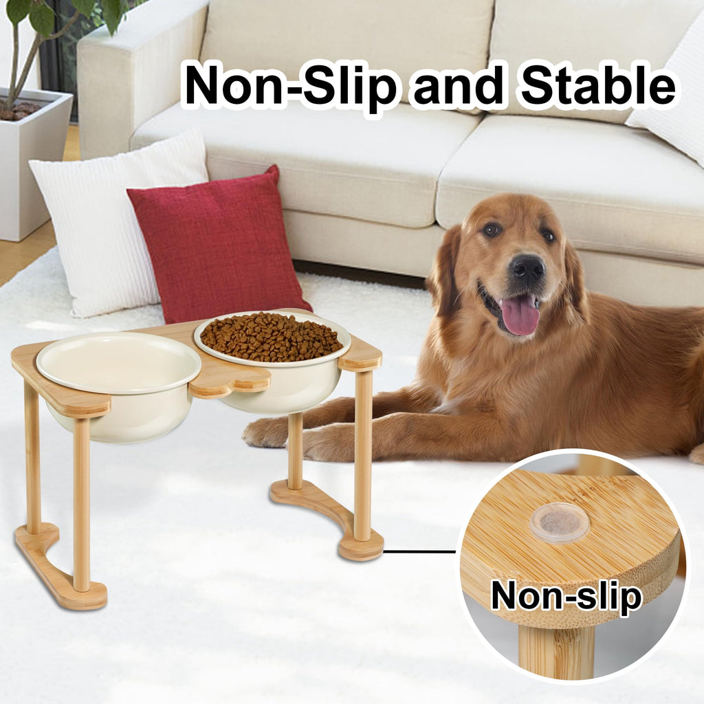 Raised Ceramic Dog Bowl Set