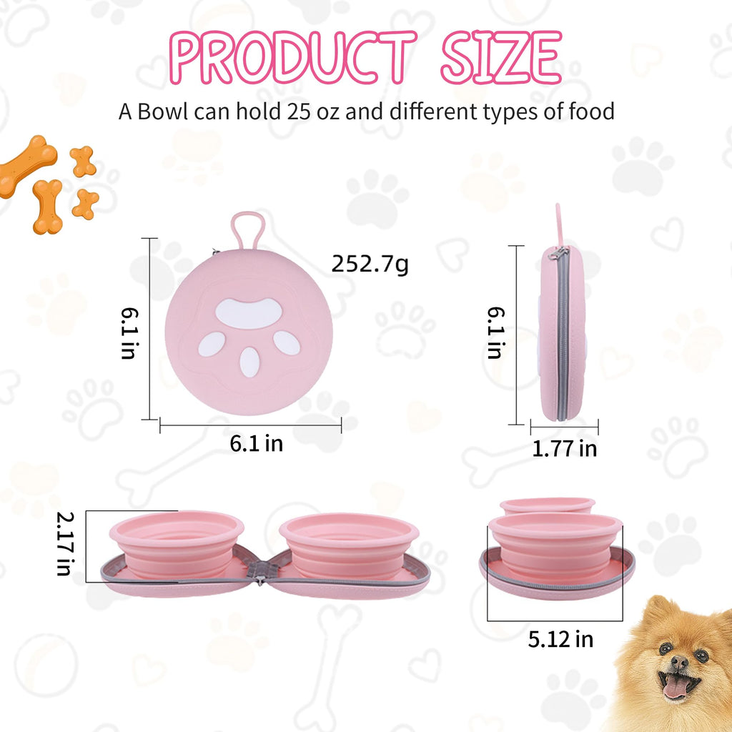 2-in-1 Collapsible Pet Travel Bowl