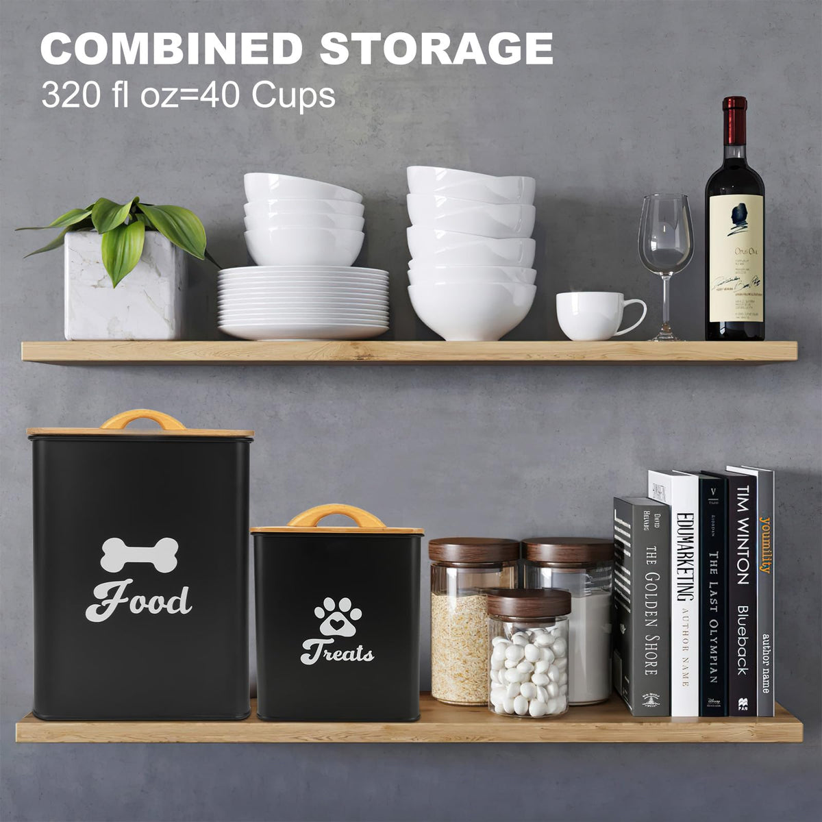 Two-Piece Pet Food Storage Jars