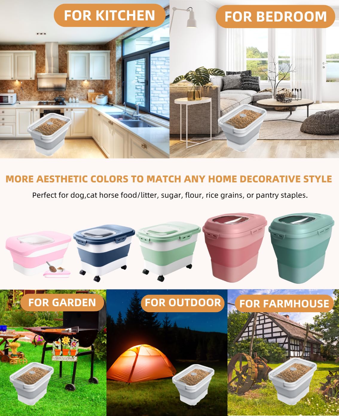 Collapsible Dry Pet Food Bin