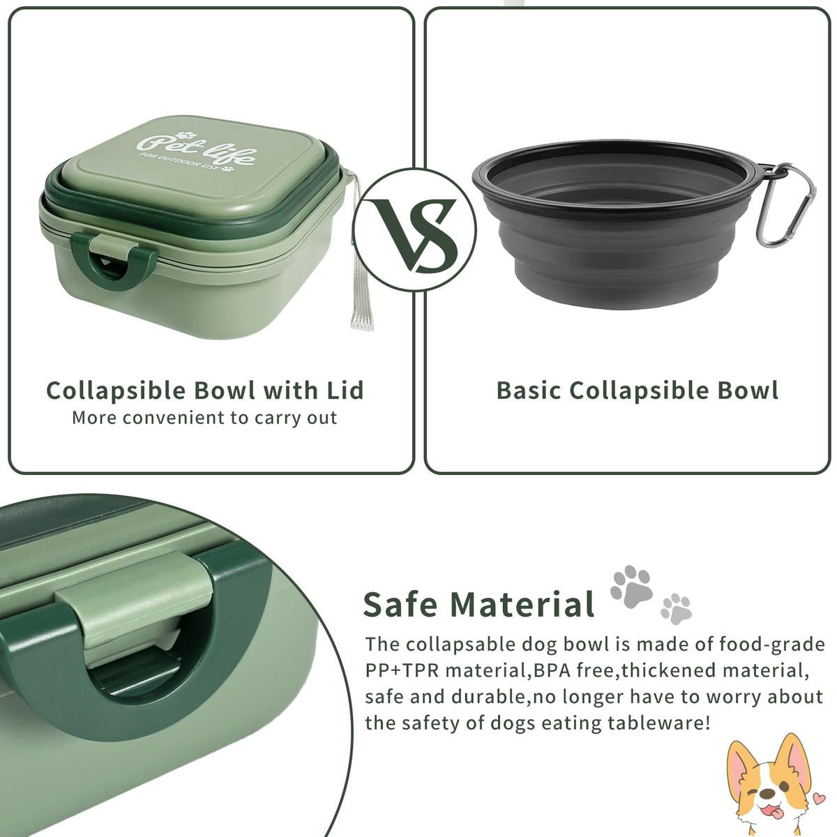 Collapsible Food & Water Travel Bowl
