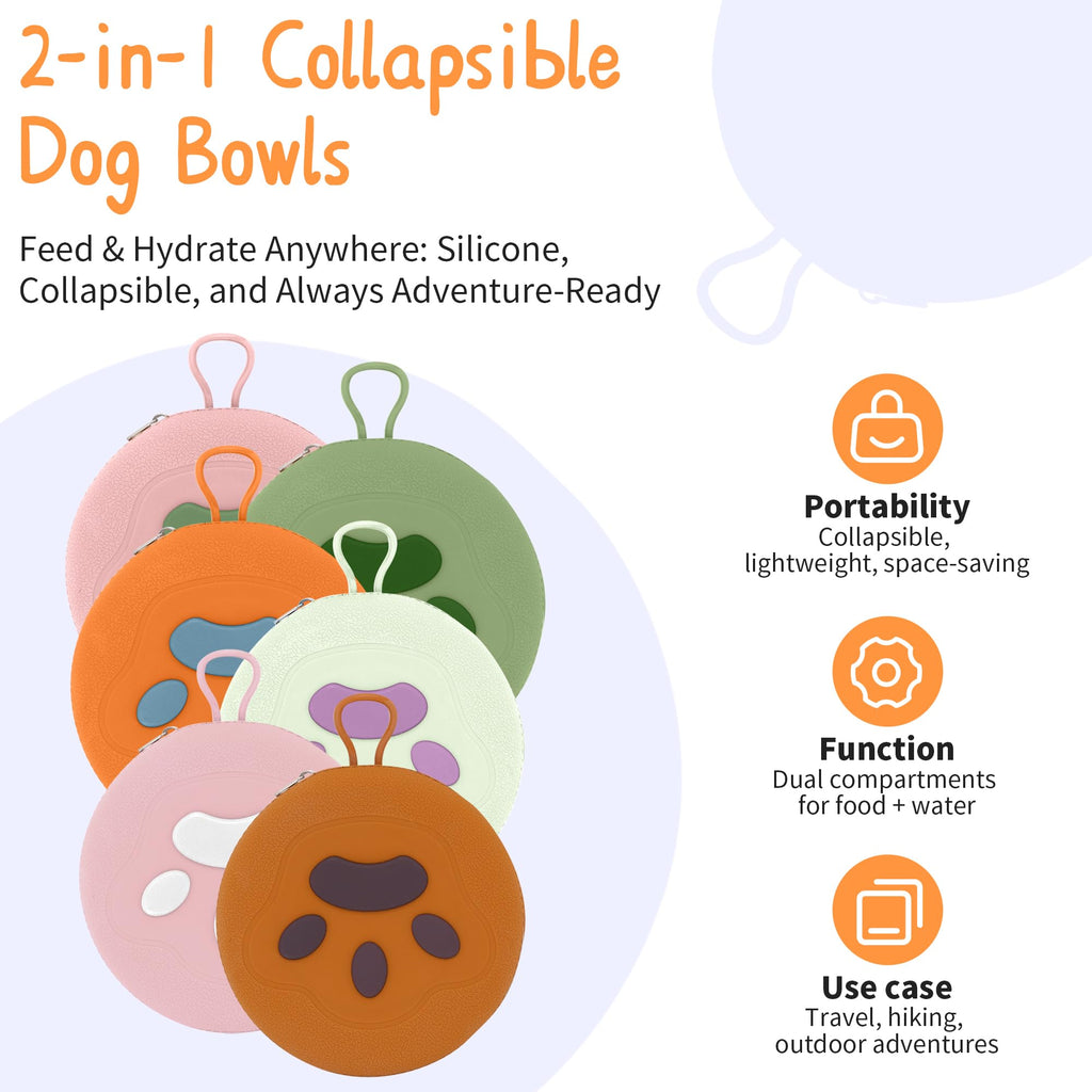 2-in-1 Collapsible Pet Travel Bowl