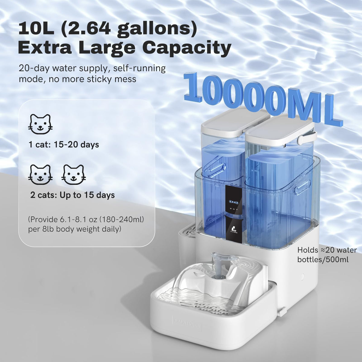 10L Wi-Fi Pet Water Fountain
