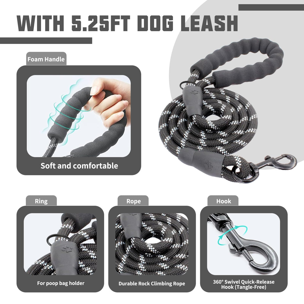 Padded Dog Harness & Leash Set