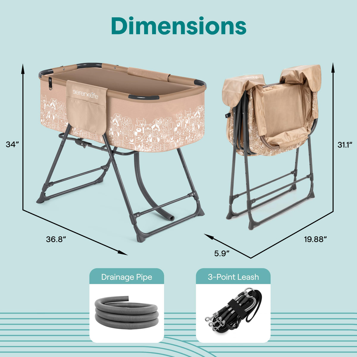 Foldable Elevated Dog Bath