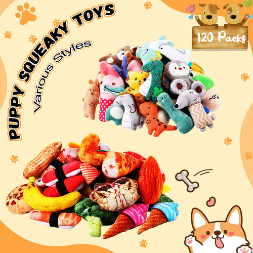 120-Piece Squeaky Dog Toy Set