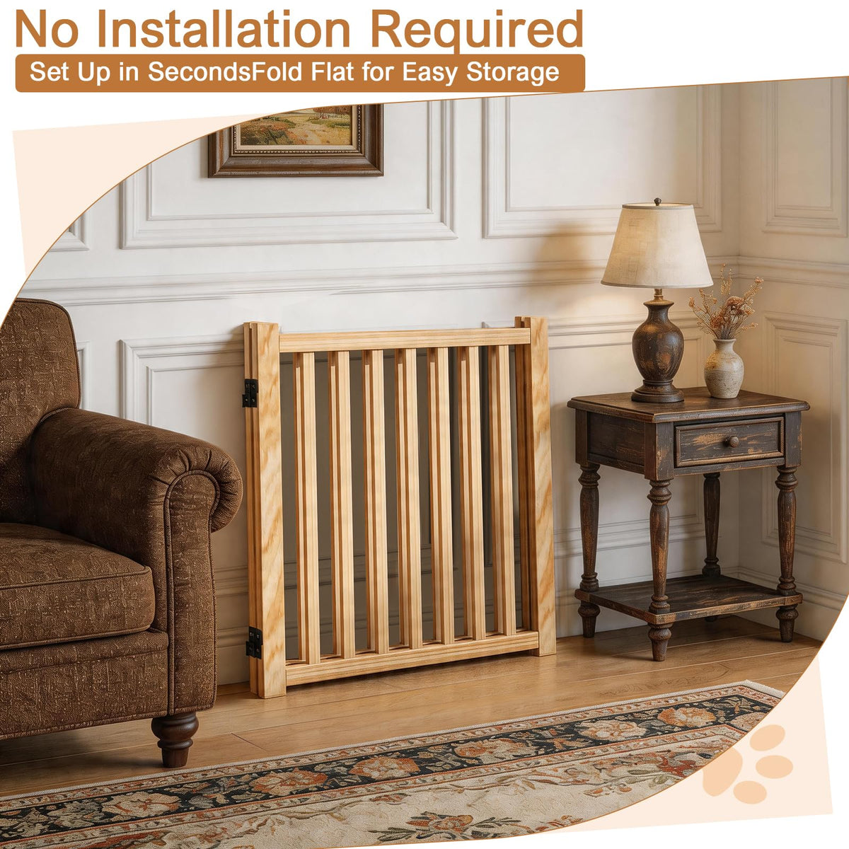 Wooden Step-Over Pet Gate