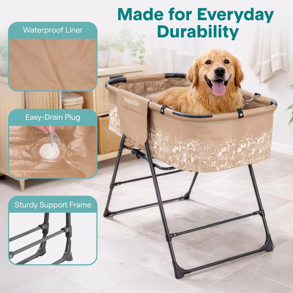 Foldable Elevated Dog Bath