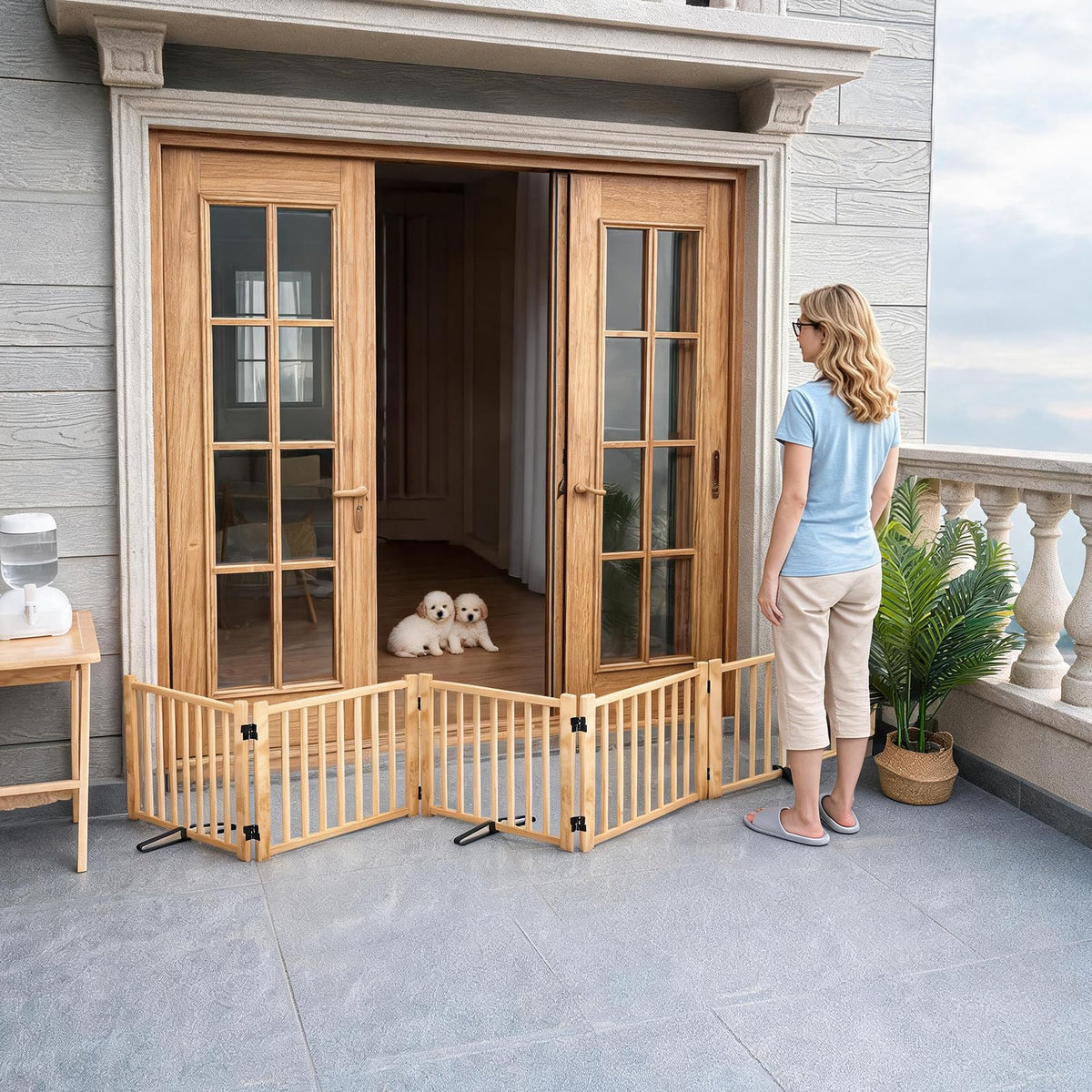 Wooden Step-Over Pet Gate