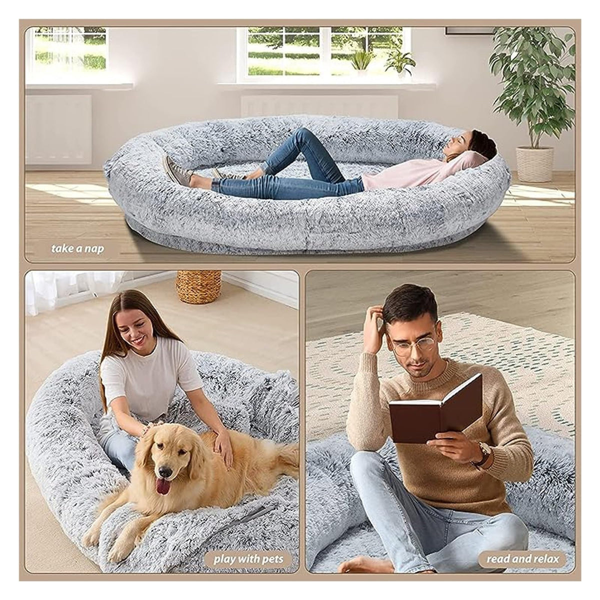 Oversized Plush Pet Bed