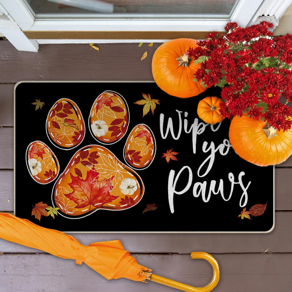 Autumn Paw Print Doormat