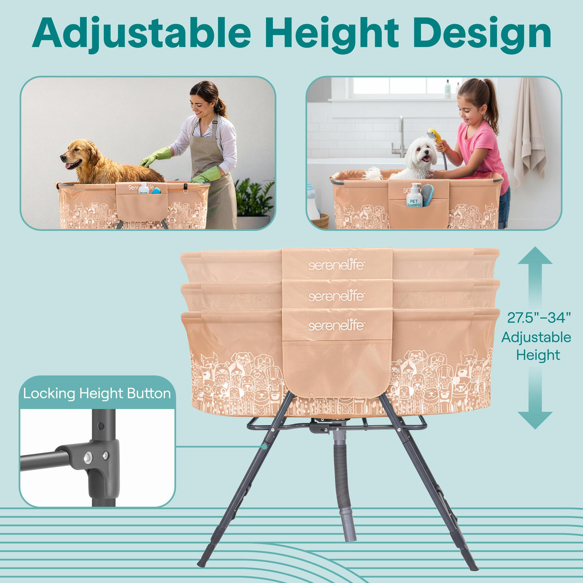 Foldable Elevated Dog Bath